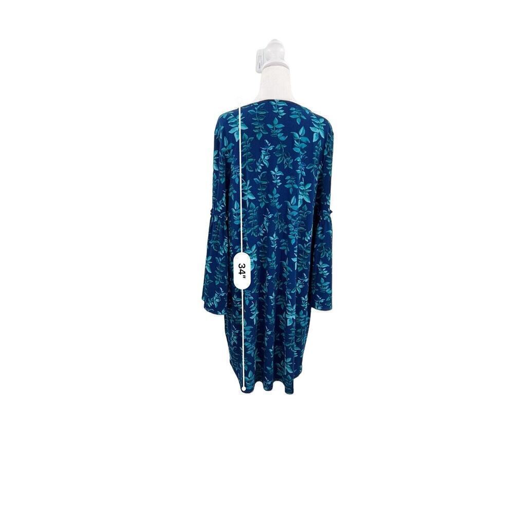 Pip & Vine Bell Sleeve Blue Floral Tunic Dress Maternity Size L - Picture 13 of 13